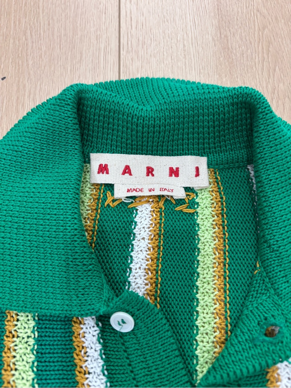 Marni‎ Striped Crocheted Polo Shirt - Picture 3 of 7